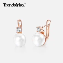 Жемчужные серьги для женщин и девушек 585, серьги из розового золота с кубическим цирконием, женские модные ювелирные изделия, подарки на день святого Валентина для женщин KGE128