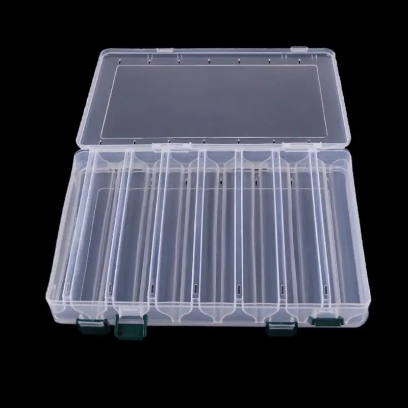 Практичные прозрачные пластиковые коробки для рыболовных снастей двухсторонний 14 слотов чехол инструмент для приманки Универсальный рыболовный ящик для приманки аксессуары