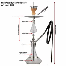 Дизайн нержавеющая сталь кальян среднего размера SS кальян клик кальян оптом Китай