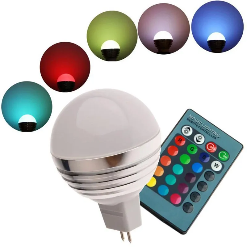 Светодиодная лампа MR16 RGB с дистанционным управлением изменяемый цвет на