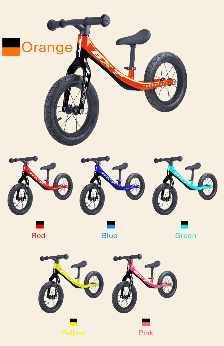 Cheap 12inch Carbon fiber Bicycle Kids Ultralight Balance Bike No-Pedal Children carbon kids bike colourful customizable 13