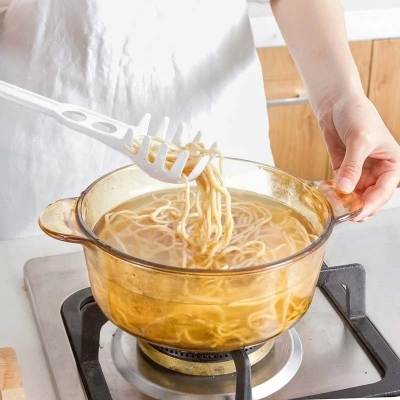 

New Multifunction Cooking White Spoon Spaghetti Tool Fork Utensils Kitchen Pasta Noodles Plastic Hot Pot Colander Kitchen Tools