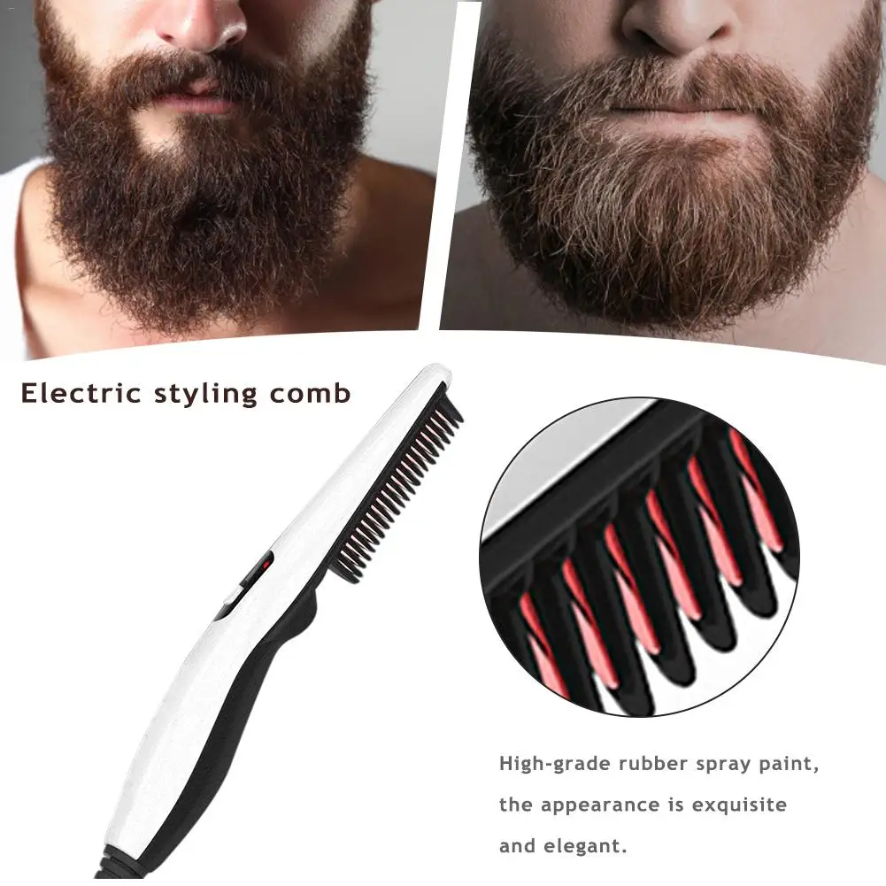 

Multifunctional Styling Comb Beard Straightener Hair Styler Electric Hot Comb Hair Straightening Curling Brush For Men Women
