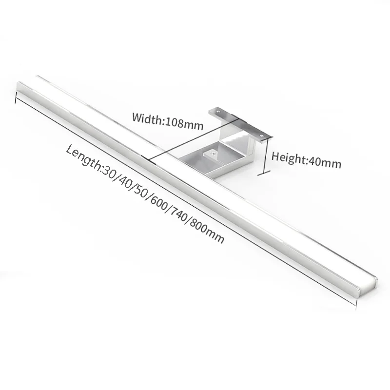 Современный настенный светильник 5 Вт/8 Вт/11 Вт/13 Вт 30-80 см, водонепроницаемый светильник для ванной комнаты, косметический туалетный бар, светодиодный светильник, светильник для переднего зеркала, теплый белый