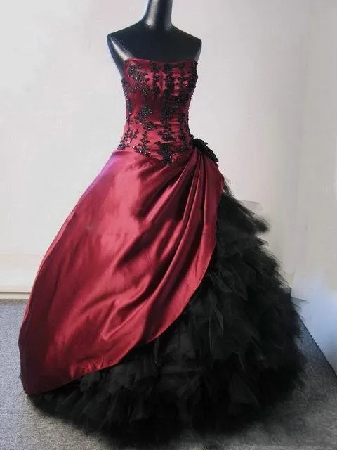 2 Toni Bordeaux Gotico Vittoriano Abiti Da Sposa Corsetto di Pizzo Nero up  Elegante Appliqued Abito di Sfera Abiti Da Sposa|dress mesh|dress  stonedresses gowns uk - AliExpress
