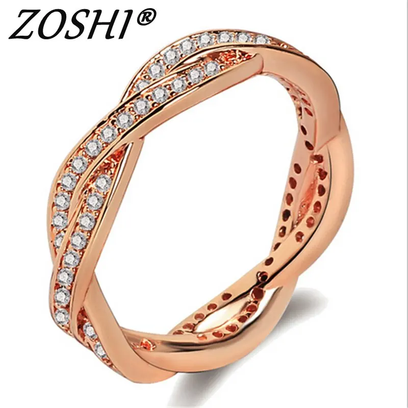 

ZOSHI Monaco Design Luxury Statement Stackable Ring For Women Wedding Cubic Zircon Engagement Dubai Punk Bridal Top Finger Rings