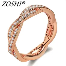 ZOSHI Monaco Design Luxury Statement Stackable Ring For Women Wedding Cubic Zircon Engagement Dubai Punk Bridal