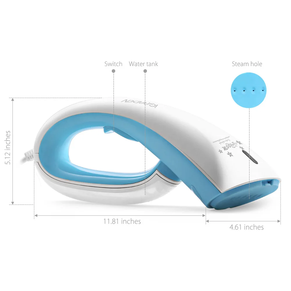 iGARDEN XG - AS02 Portable Handheld Garment Steamer Cleaner Irons with Brush