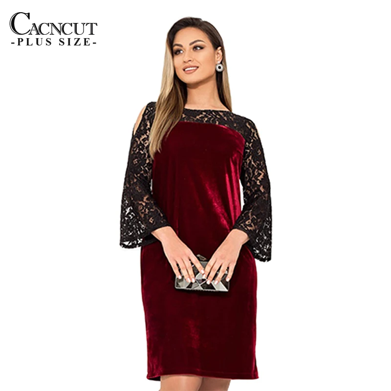 

CACNCUT 2019 5XL 6XL Plus Size Summer Lace Dress Women Velvet Casual Sexy Chic Dress Style Elegant Big Large Size Party Vestidos