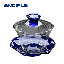 200 мл Творческий термостойкого прозрачного Стекло гайвань чайная посуда отель чайные пиалы клатч Чай горшки офис чайный набор кунг-фу чайные пиалы