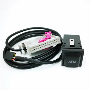 

Auto Car Aux-in RNS-E Navigation AUX Button Audio Adapter Kit 32Pin Plug for Audi A3 A4 A6 A8 R8 TT High Quality