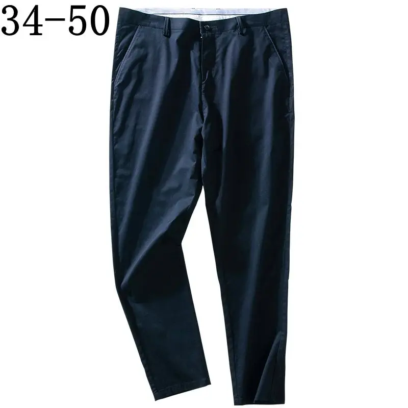 

Big Size 50 48 46 Casual Pants Men 2019 Spring Autumn New Business Fashion Elastic Straigh Trousers Male Brand Stretch Pant