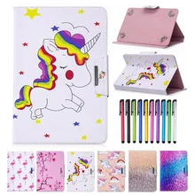 Чехол для планшета 10,1 универсальный для huawei M5 Lite 10 T5 10," Единорог Фламинго цветок чехол для samsung 9,7" 1" 10,1 дюймов планшет