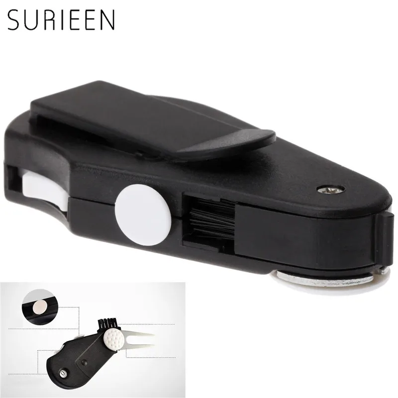 

SURIEEN Golf Accessories 5-in-1 Multi Pocket Tool Putting Green Golf Divot Tools/Groove Cleaner/Brush/Ball Mark/Score Counter