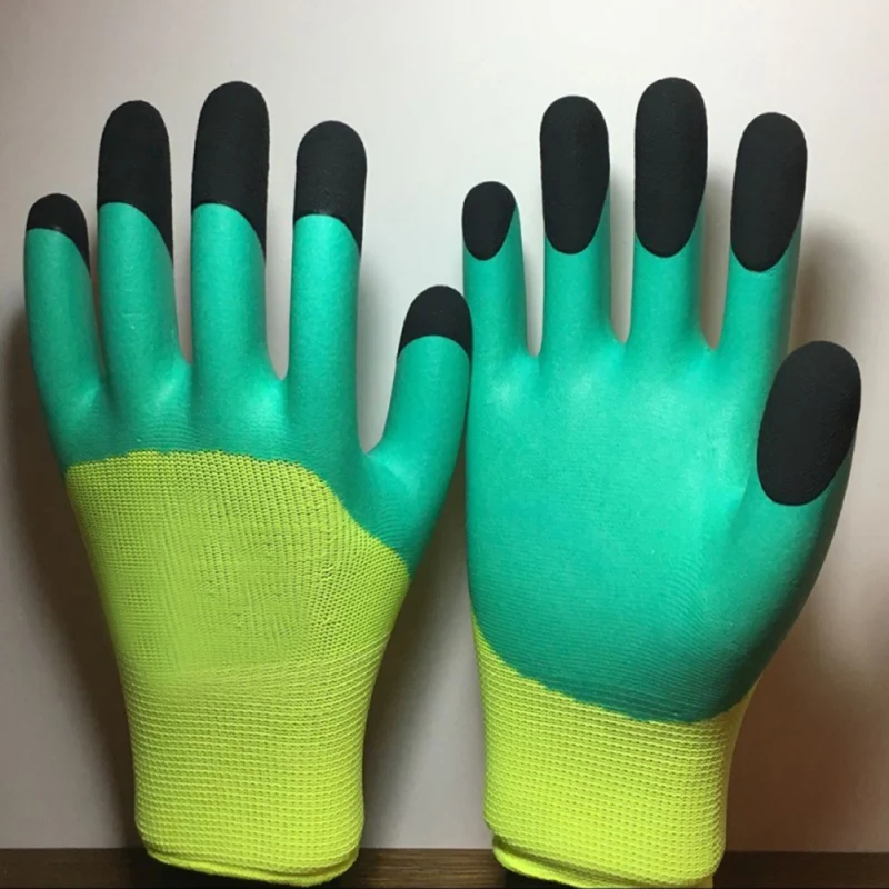 Высококачественные нейлоновый латекс садовые перчатки рабочие строительные рукавицы с захватом для пальмового покрытия износостойкие Нескользящие водонепроницаемые защитные перчатки