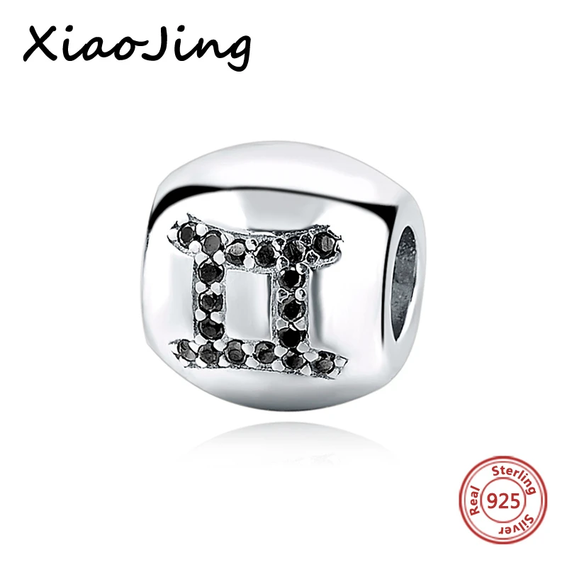 

New 925 Sterling Silver Gemini Charm Beads Fit original European charm bracelet Charms Beads jewelry making for women gifts