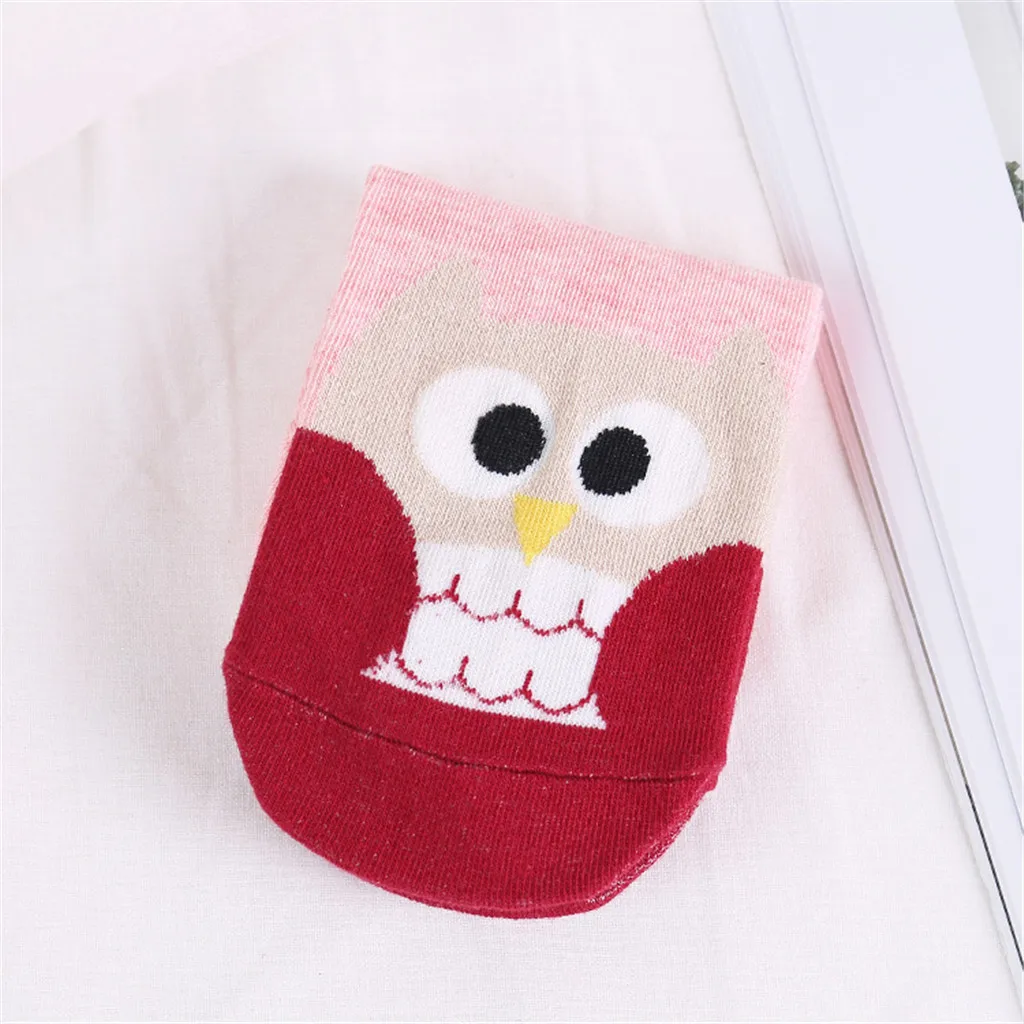 1 пара Для женщин мультяшная сова печатных Kawaii Хлопковые короткие носки