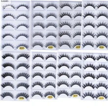 Novo 5 pares vison fals cílios extensões 3d macio vison cabelo longo falsos cílios wispy macio natural maquiagem cílios para a beleza
