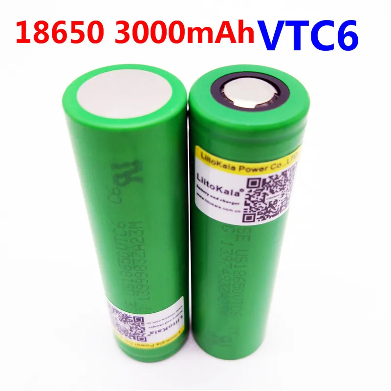 

2pcs Liitokala VTC6 3.7V 18650 3000mAh rechargeable Li-ion battery Akku for US18650VTC6 30A Toys flashlight tools