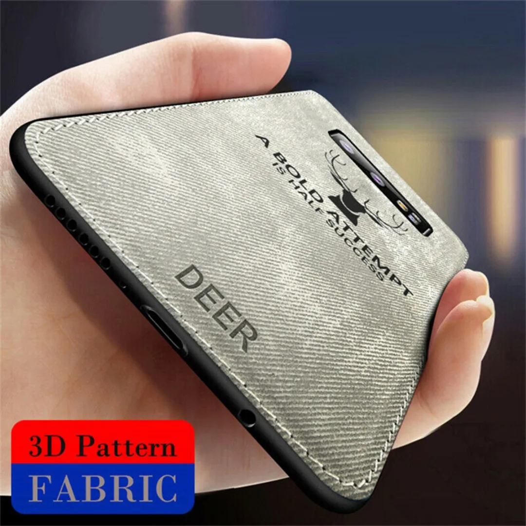 Luxury Cloth Skin Fabric TPU Leather Matte Phone Case Back Cover Capa For Samsung Galaxy S10 Plus S10E S10 Business Coque Fundas