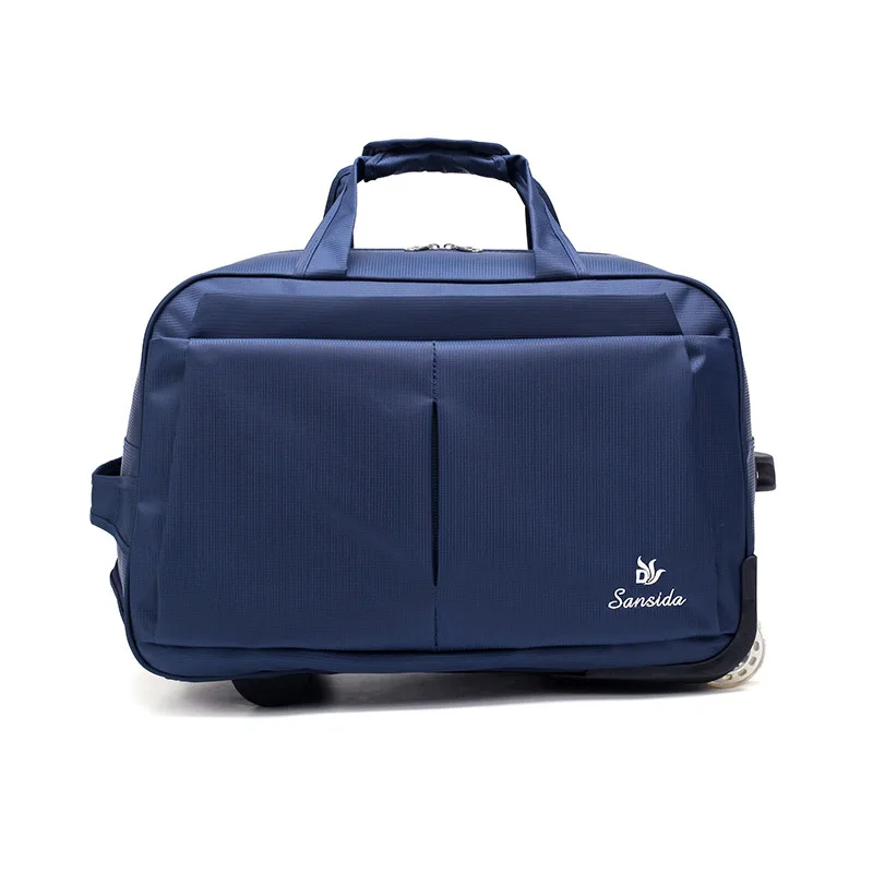 Новинка, маленький размер, водонепроницаемые дорожные сумки для мужчин, Бизнес Стиль, унисекс, сумка на колесиках, большая емкость, складная женская сумка, сумки на выходные - Цвет: dark blue