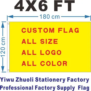 

Custom Flag 180X120cm (4x6FT) 100D Polyester Cheap Price And High Quality All Size All Logo Free Shipping History Flag
