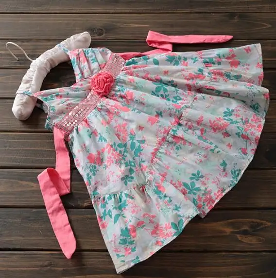 Новое летнее Хлопковое платье для девочек детское облегающее платье с бретельками
