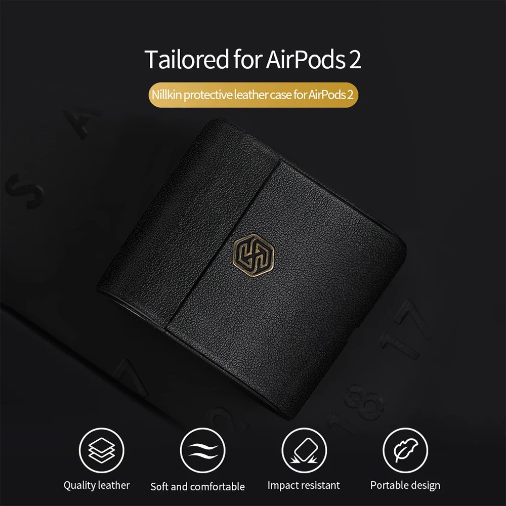 For Airpods 2 Case Protective PU Leather Flip Cover (1)