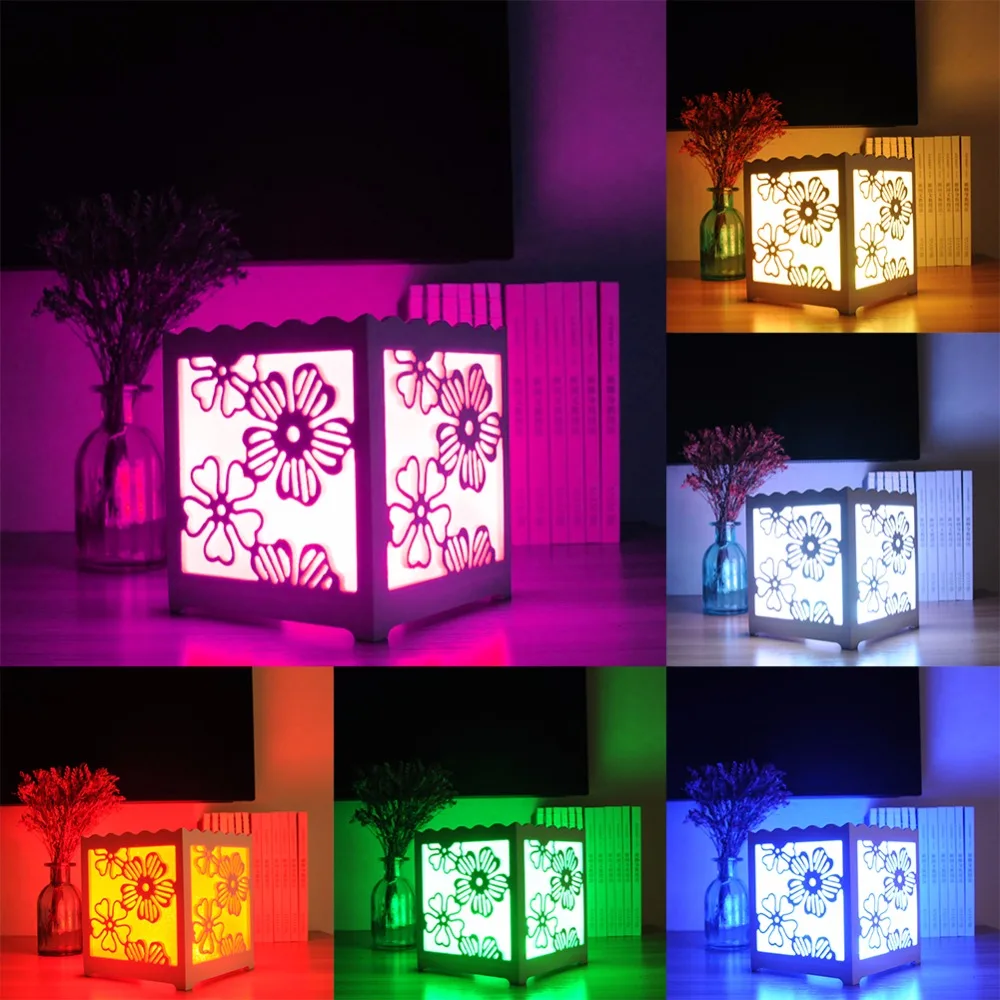 

Remote Control RGB LED White Art Light Cube Shaped Desk Lamp Night Light For Bedroom Living Room 16 Kinds of Light #248671