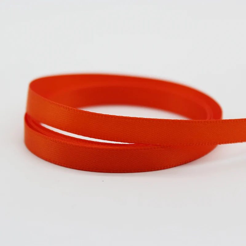 F-21 Torrid Orange 9 мм 3/8 дюймовая атласная лента лента из полиестеровой ткани экологически чистый двойной галстук для лица для DIY волос банты ремесла Декор Аксессуары - Цвет: F-21 Torrid Orange