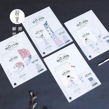 

9pcs/Set 3 envelopes + 6 writting paper Solitary Animals Series Envelope For Gift Korean Stationery