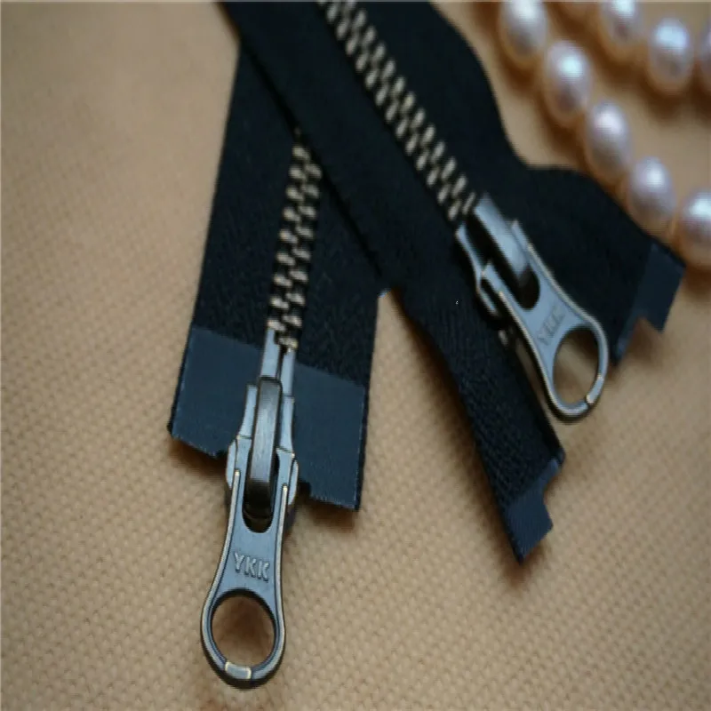 Ykk Zipper 5 Metal Green Bronze Double Open Zipper 60120cm Black
