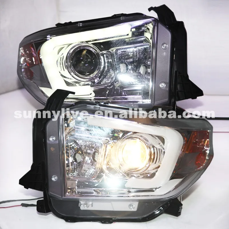 For TOYOTA Tundra LED Head Lamp 2014 Year Chrome Housing Fit For