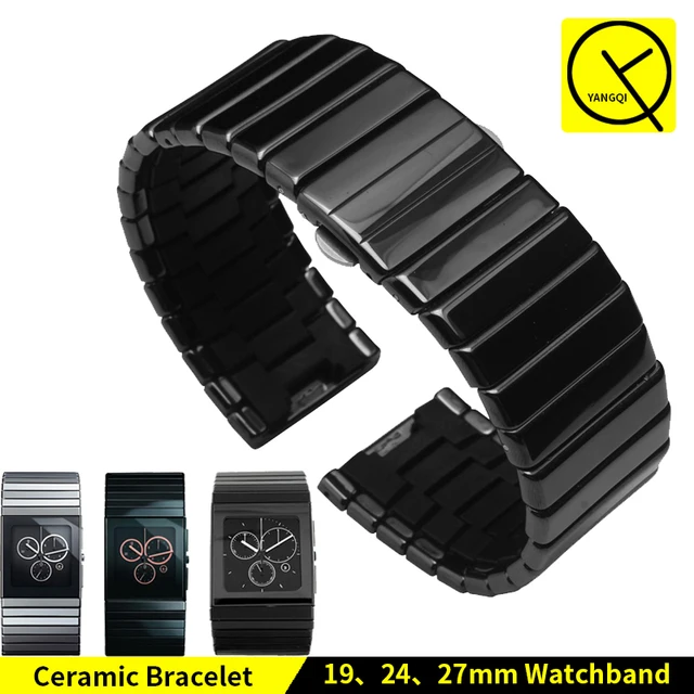 Ceramic Watch Bracelet Butterfly Buckle Strap for Rado Ceramica Series