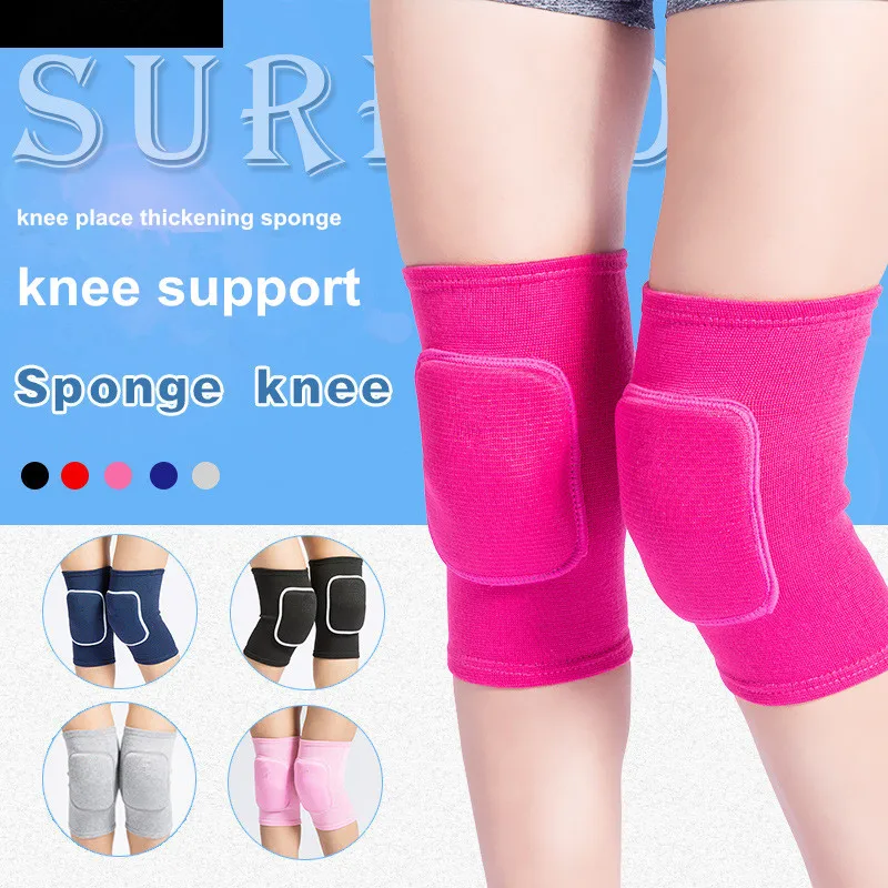 1 Pair High Elastic Sponge Knee Support Pads Volleyball Dance Skating ...