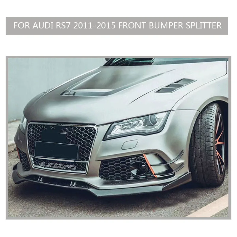 RS7 Carbon SPOILER Front Bumper Lip Splitter Fins Body Spoiler Canards