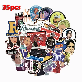 

35pcs Riverdale tv show fans Pvc waterproof stickers decals for DIY Laptop Skateboard Home wall sticker badges