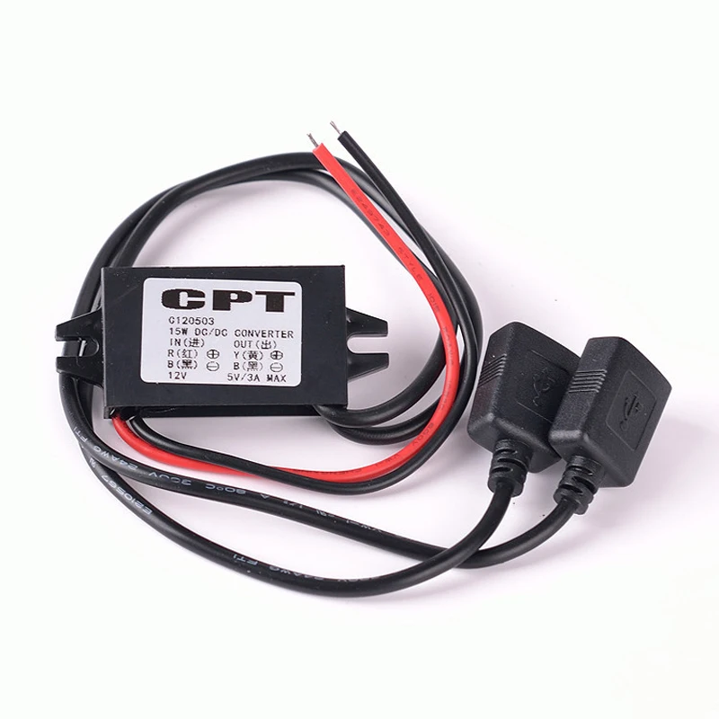 DC-DC 12V to 5V 3A Regulator Dual USB Step Down Converter Power Supply Module