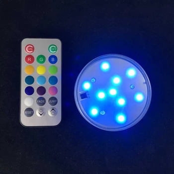 

1PCS Waterproof Wedding Table decoration LED Battery light Submersible LED Light With Remote Control for LED wedding decor