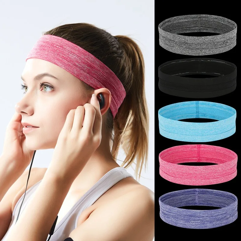

Men and Women Elastic Sweatband Sports Gym Headband Anti-Slip Breathable Basketball Fitness Yoga Volleyball Cycling Hair Band