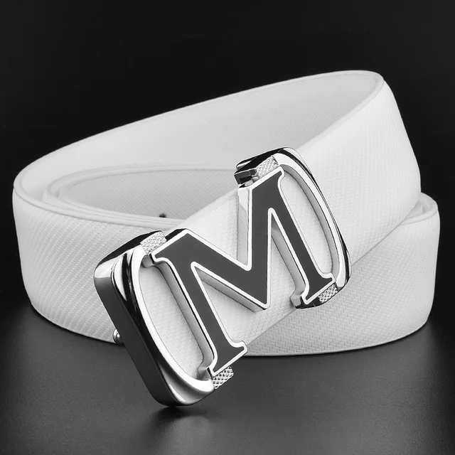 M letter ladies belts luxury brand belt transparent black belt for man