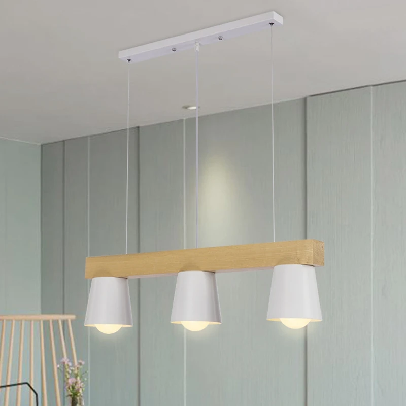 Japan Style Simple Wood Pendant Light Modern Black White Lampshade Wooden Pendant Lights Dining Room Hanging Lamp Kitchen Fixture (13)