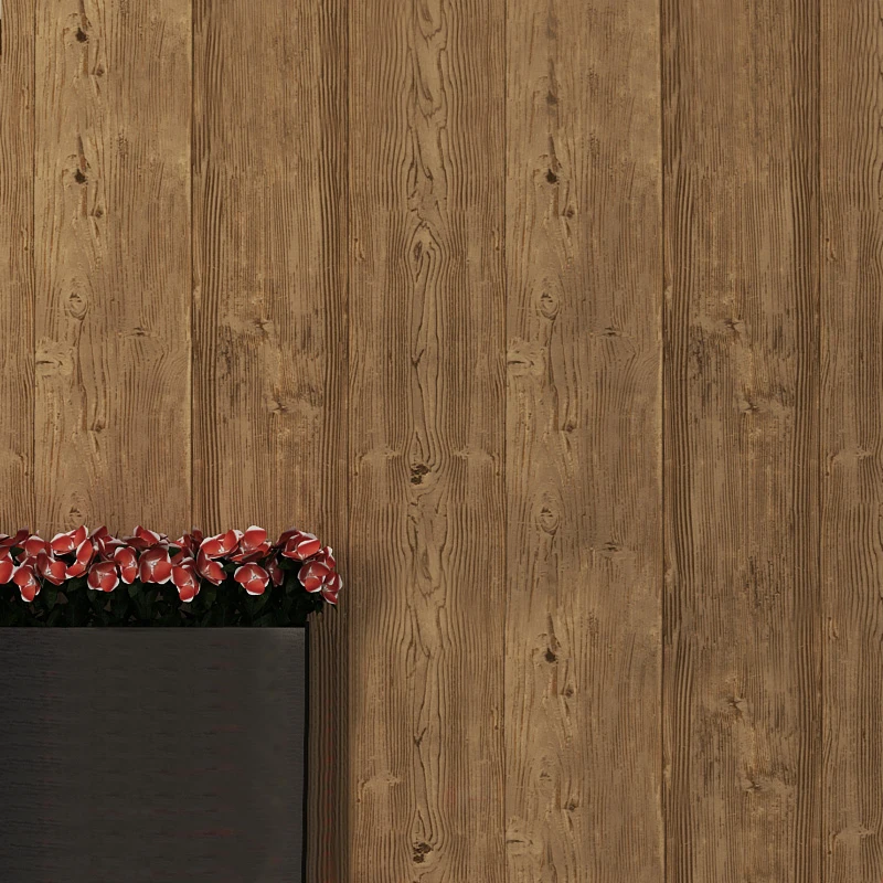 

Vintage Chinese Style Imitation Wood Flooring Pattern Wallpaper PVC Deep Embossed Bedroom Living Room Restaurant Sofa Wallpaper