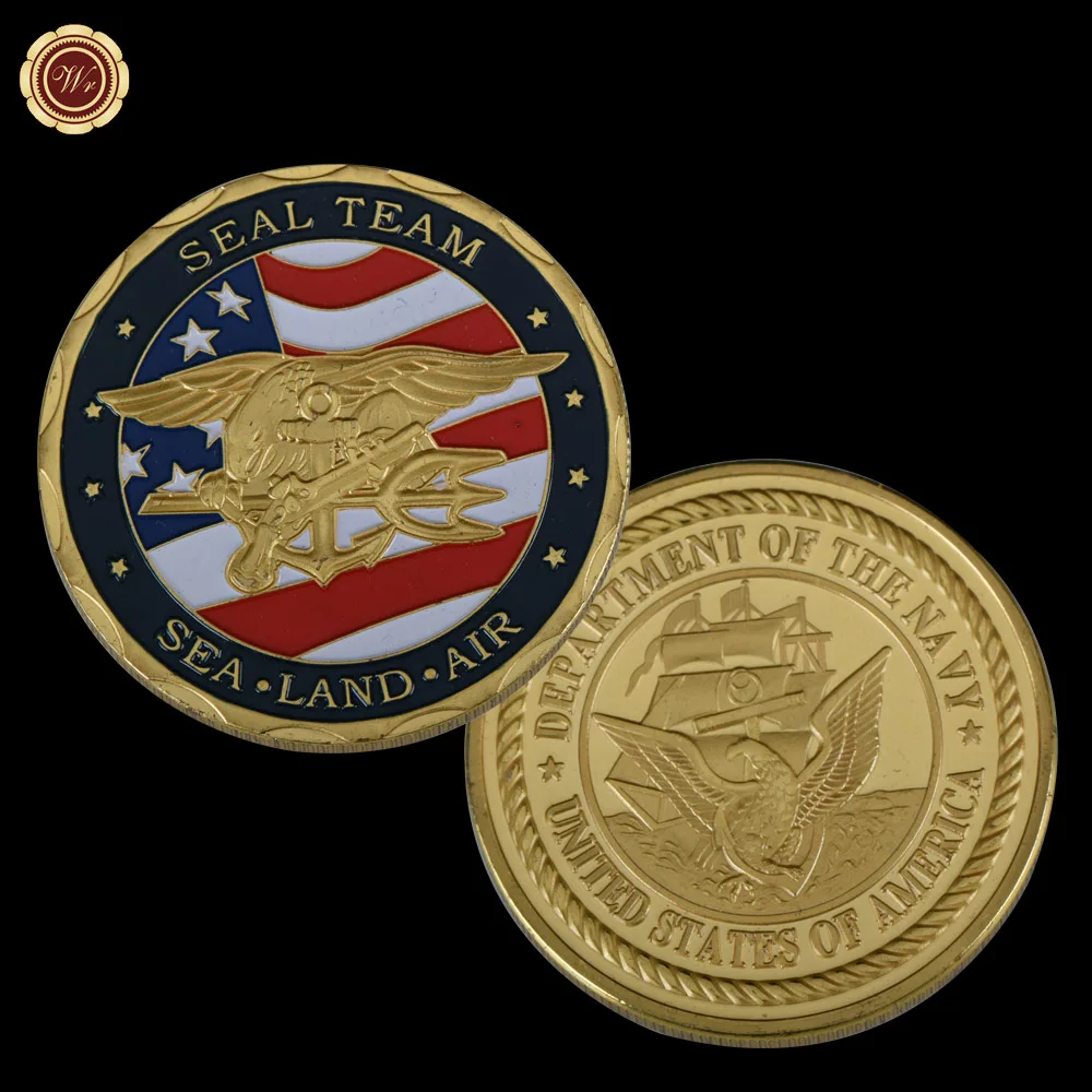 WR American 24k Gold Coin Unique Gifts USA Army Souvenir Coins Art Ornament Creative Metal