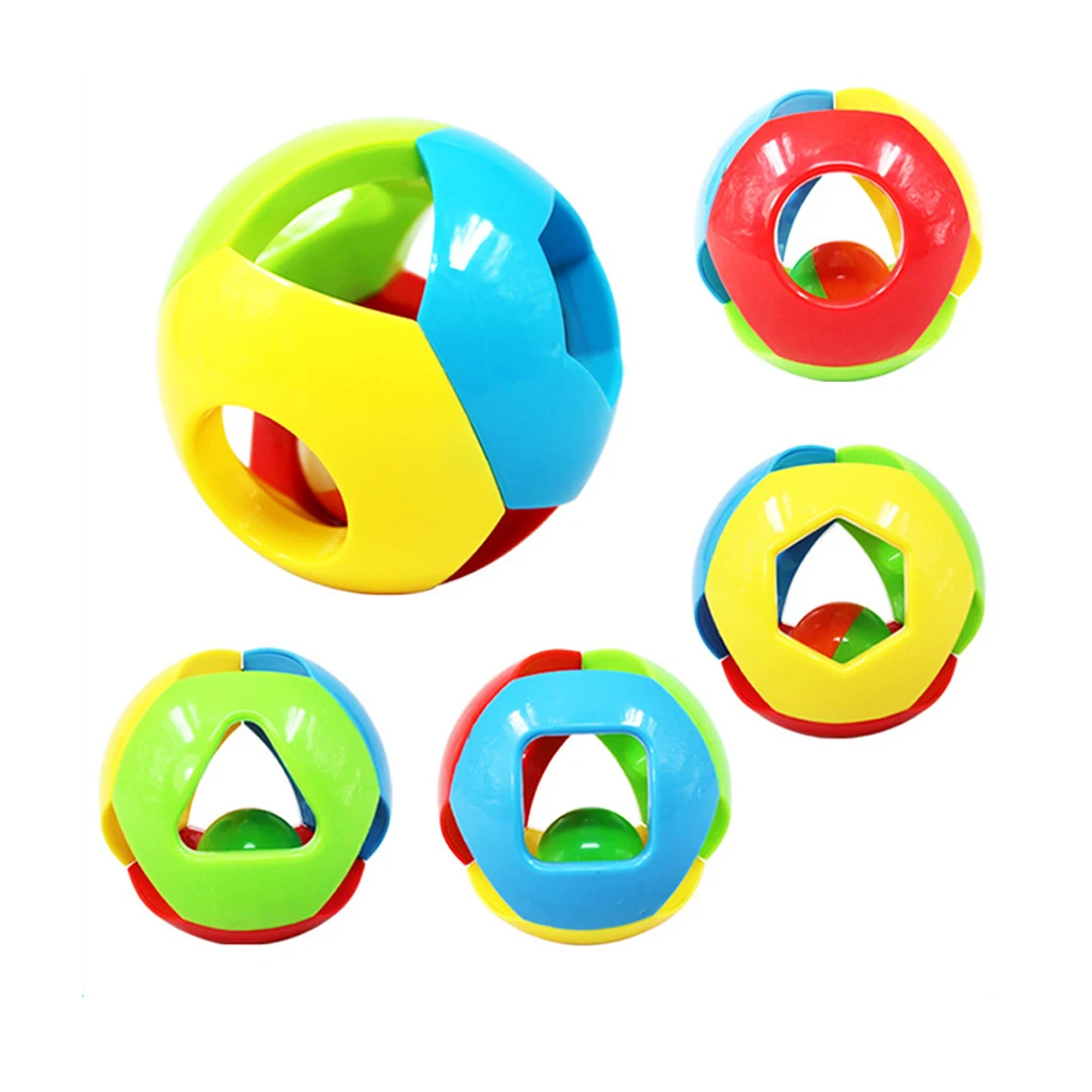 Baby Infant Plastic Ball Rattles Rolling Rattles Shaker Grab Developmental Baby Toy - Pack of 3