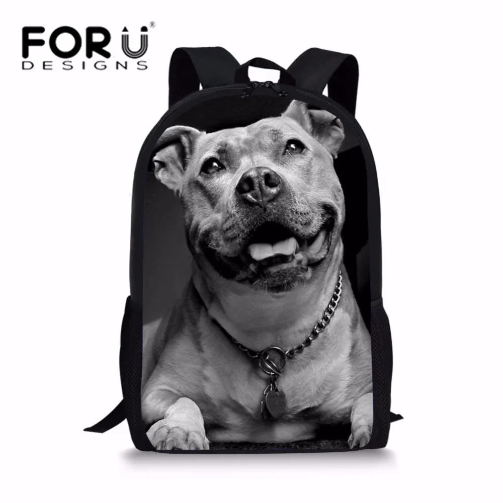 

FORUDESIGNS School Bags for Kids Pit Bull Terrier Printing Preppy School Backpack Boys Cool Bookbag Middle School Shoulder Bag