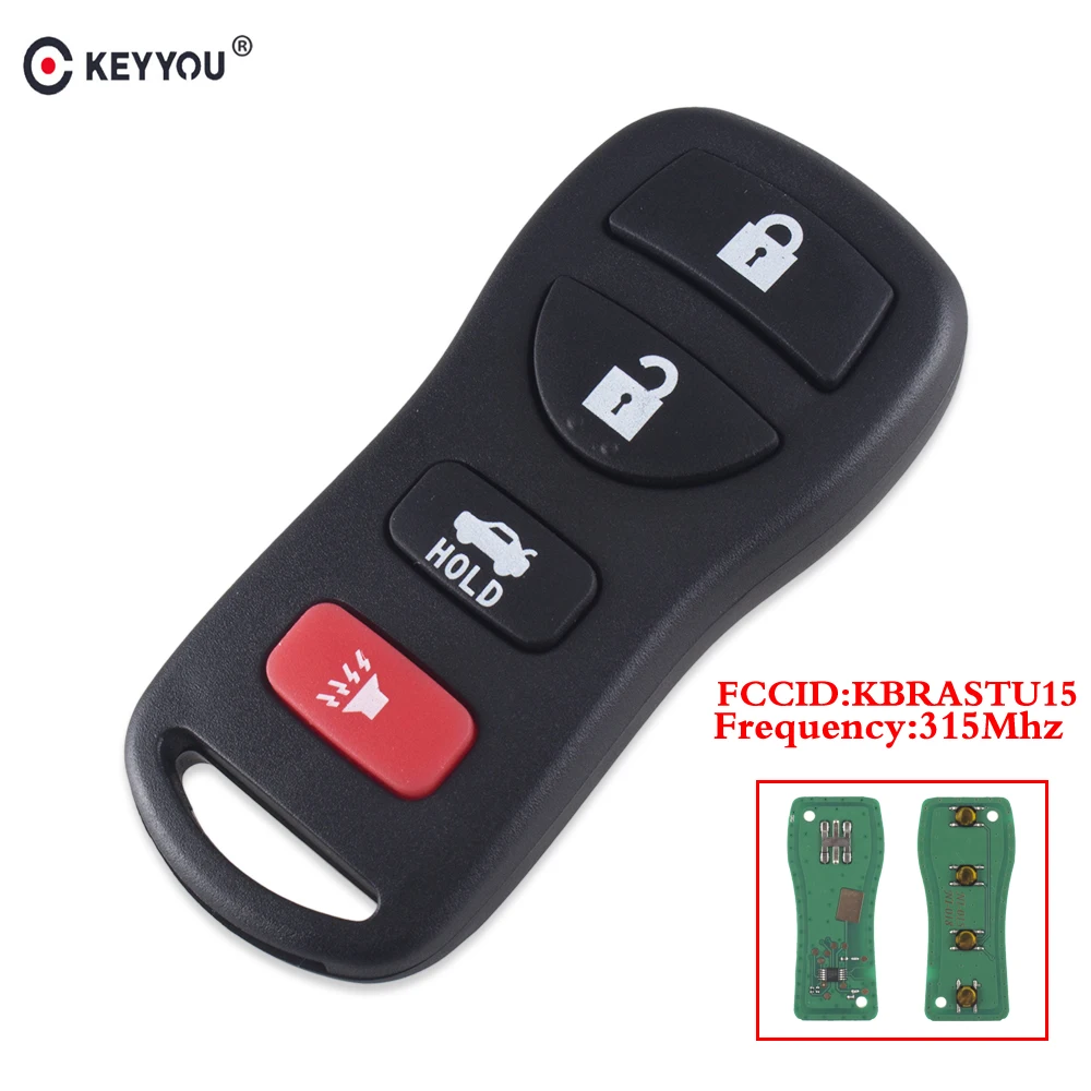 

KEYYOU 4 Button Remote Key For Nissan ALTIMA MAXIMA 350Z ARMADA ALTIMA MAXIMA Fob 315Mhz KBRASTU15 Keyless Entry Transmitter