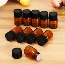 Gran oferta 10 Uds 2 ml de vidrio ámbar botellas con gotero vacía frascos de muestra para aceites esenciales de artesanía de viaje de almacenamiento