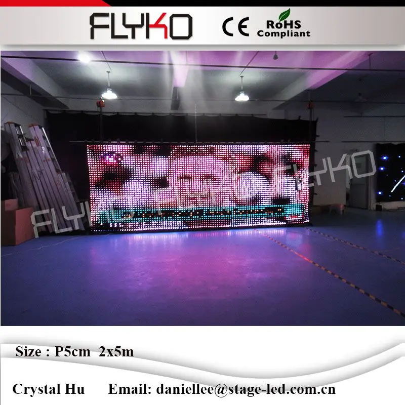 Flyko stage led vision занавес P5cm 2x5m размер может быть настроен светодиодный видео настенный программируемый