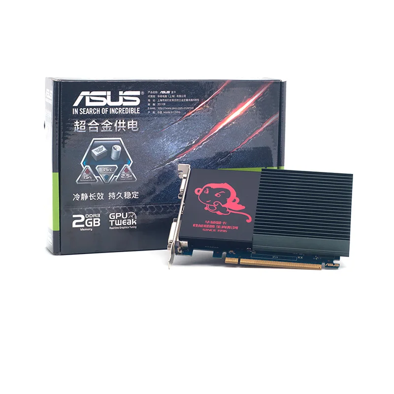 Full new, ASUS GT710-SL-2G mute graphics HDMI DVI VGA DDR3 video card for gaming pc